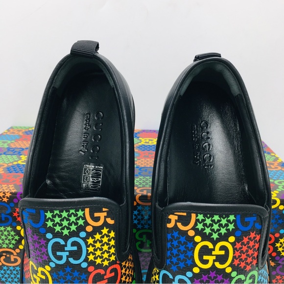 Gucci GG Supreme Slip- On Psychedelic-Black / Multi Color- 610080- H2010- 1101 - Picture 5 of 11